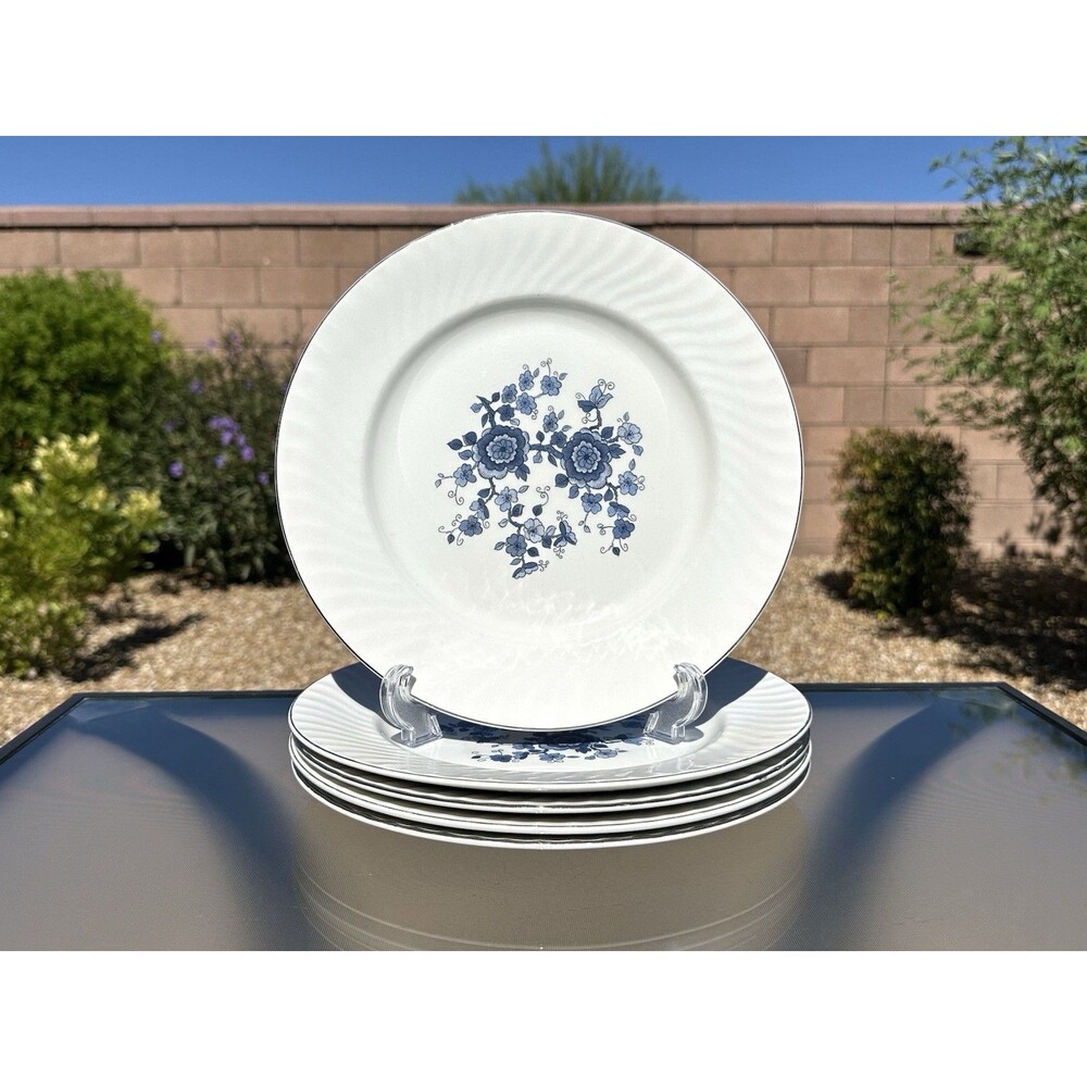 Royal Blue Ironstone 10" Dinner Plates ~Enoch Wedgwood Tunstall~England ~ Set 5